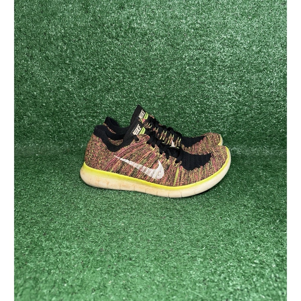 Nike Free Flyknit Womens 8.5‎ Multicolor Athletic Running Shoes Walking Sneakers